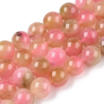 Dyed Natural White Jade Beads Strands G-T138-10mm-210-30-1