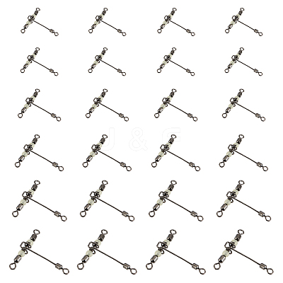 30Pcs 6 Style 201 Stainless Steel 3 Way Swivels Fishing Cross Line FIND-FH0004-45-1