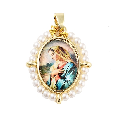 Rack Plating Brass Enamel Pendants KK-C056-07G-02-1
