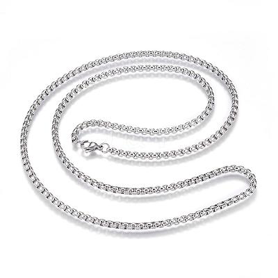 Non-Tarnish 304 Stainless Steel Box Chain Necklaces NJEW-G271-12P-1