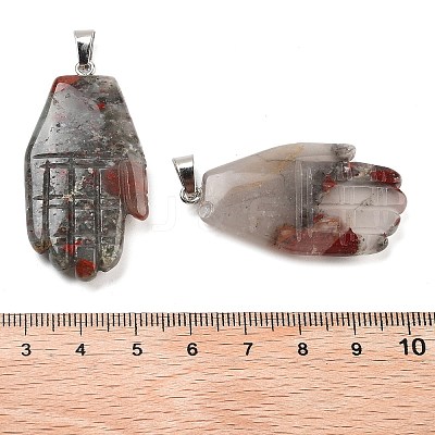 Natural African Bloodstone Carved Pendants G-K369-01P-08-1