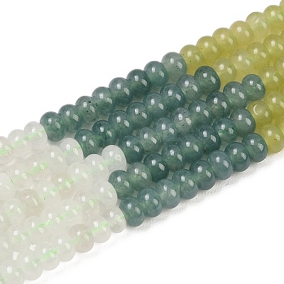 Natural Flower Amazonite & Dyed White Jade & Quartz Crystal Beads Strands G-Z135-C05-1