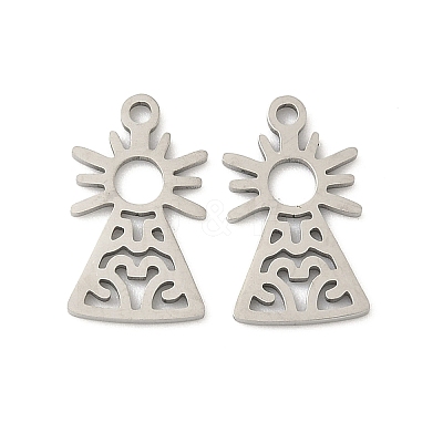 201 Stainless Steel Laser Cut Pendants STAS-P428-10P-02-1