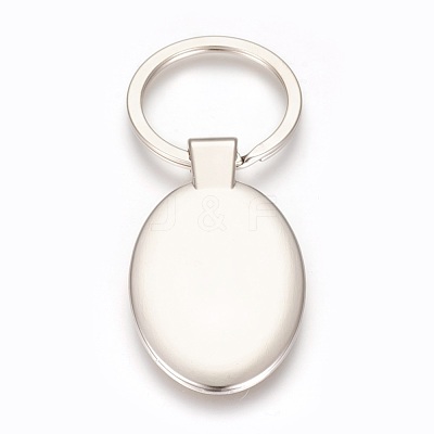 Zinc Alloy Cabochon Settings Keychain KEYC-E028-10P-1