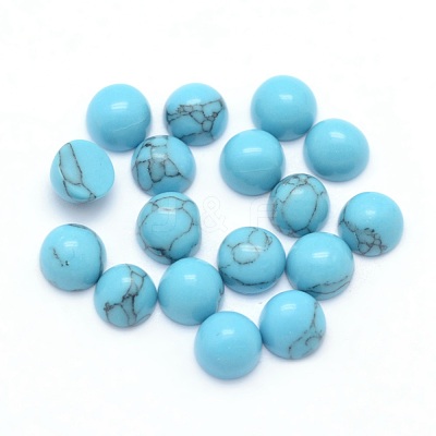 Synthetic Turquoise Cabochons G-P393-R13-4mm-1