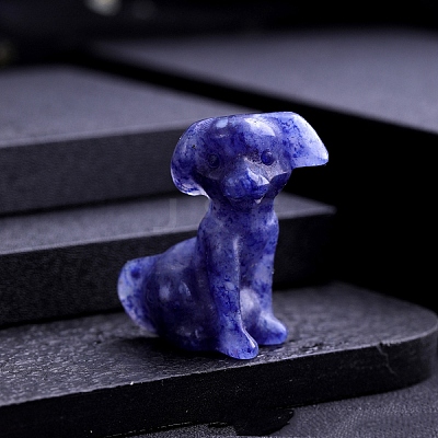 Dyed & Heated Natural Blue Aventurine Carved Dog Statue PW-WG97821-17-1