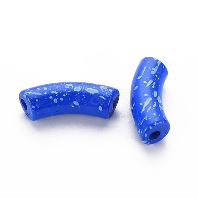 Opaque Spray Painted Acrylic Beads MACR-S372-001F-1