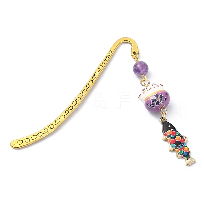 Japanese Style Maneki-neko Bookmark AJEW-JK00260-03-1