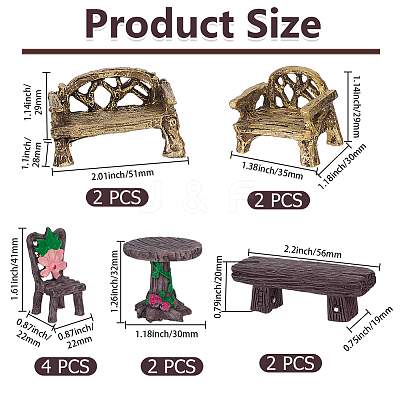 Resin Miniature Armchair Ornaments AJEW-SP0006-12-1