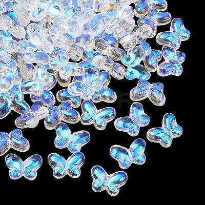 AB Color Plated Transparent Glass Beads GLAA-Z020-01-1
