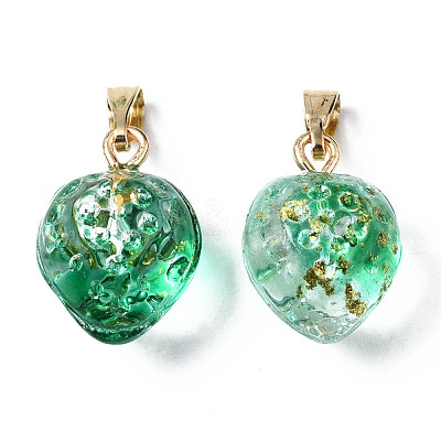 Two Tone Transparent Spray Painted Glass Pendants GLAA-N035-014-G06-1