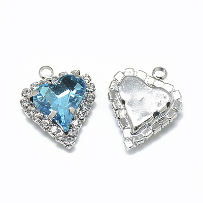 Glass Rhinestone Pendants RGLA-T128-12x13-07P-1