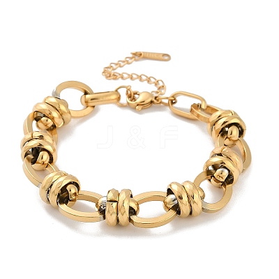 304 Stainless Steel Chain Bracelets BJEW-L610-22G-1