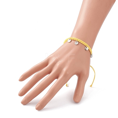 Waxed Polyester Cord Braided Bead Bracelets BJEW-JB05762-05-1