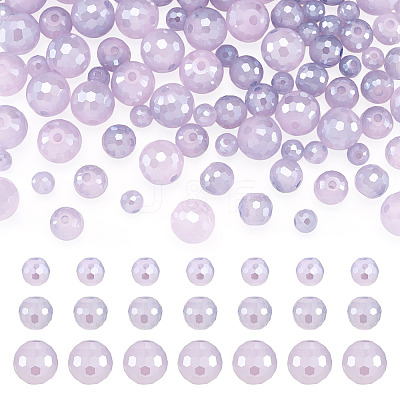 105Pcs 3 Styles Electroplate Opaque Solid Color Glass Beads Strands GLAA-TA0004-40A-1