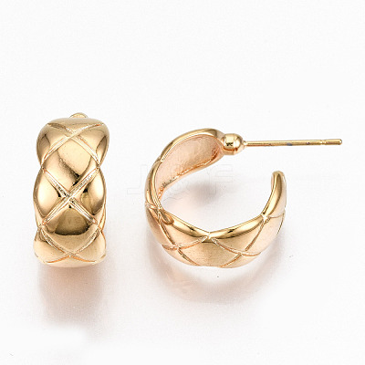 Brass Half Hoop Earrings KK-R117-038-NF-1