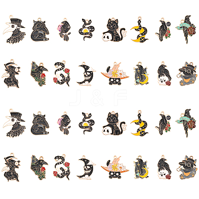 32Pcs 16 Style Alloy Enamel Pendants ENAM-CA0001-49-1