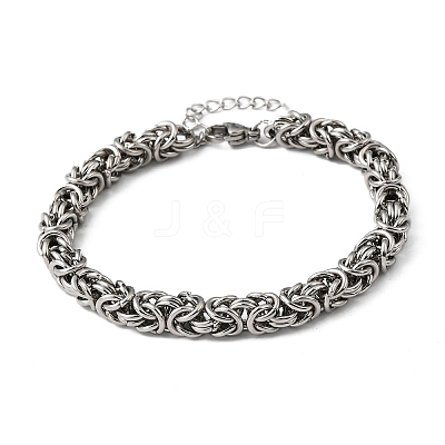 304 Stainless Steel Byzantine Chains Bracelets for Women BJEW-P399-01A-P-1