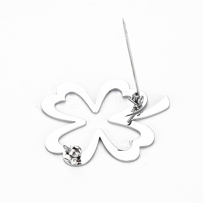 Open Clover Brooch JEWB-N007-011P-FF-1
