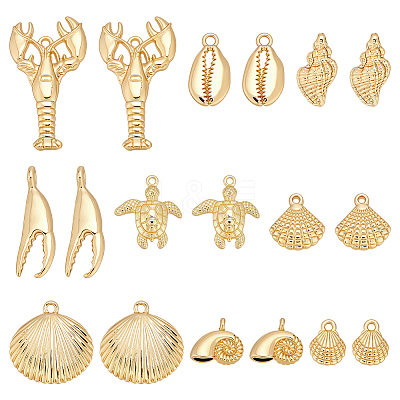 18Pcs 9 Styles Alloy Pendants TIBEP-ME0001-08-1