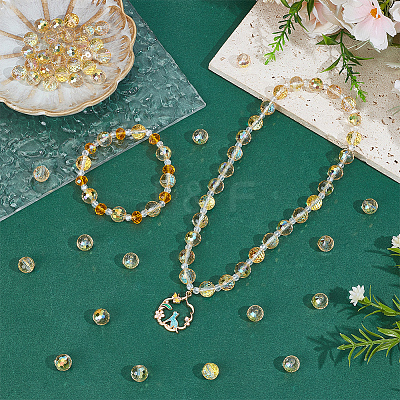 80Pcs AB Color Plated Glass Beads EGLA-PA0001-41B-1