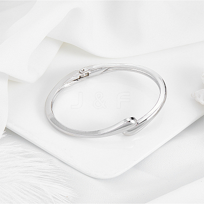 1Pc Teardrop Alloy Cuff Bangles BJEW-LP0015-26P-1