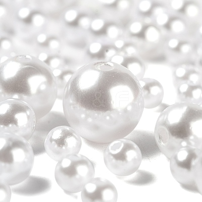 1150Pcs 5 Style ABS Plastic Imitation Pearl Beads KY-LS0001-20-1