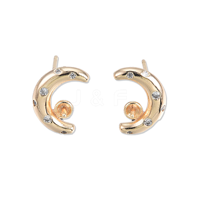 Brass Stud Earring Findings KK-N232-436-1