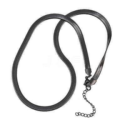 5MM 304 Stainless Steel Flat Snake Chain Necklaces for Women Men NJEW-Z115-05EB-1
