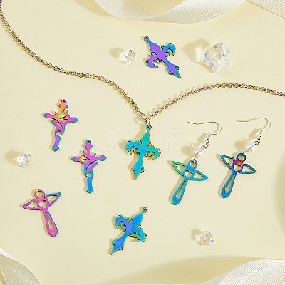 30Pcs 3 Style 304 Stainless Steel Pendants STAS-FH0001-70-1