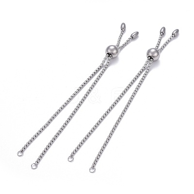 Tarnish Resistant 304 Stainless Steel Slider Bracelet/Bolo Bracelets Making X-MAK-L024-01P-1