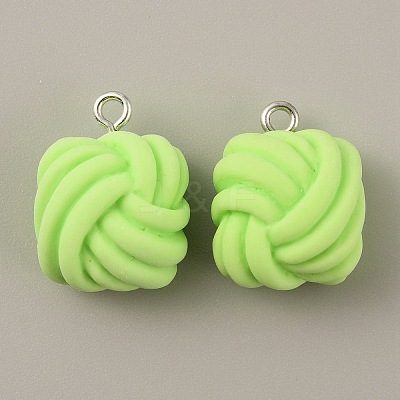 Opaque Resin Pendants LS-RESI-WH0029-24P-03-1