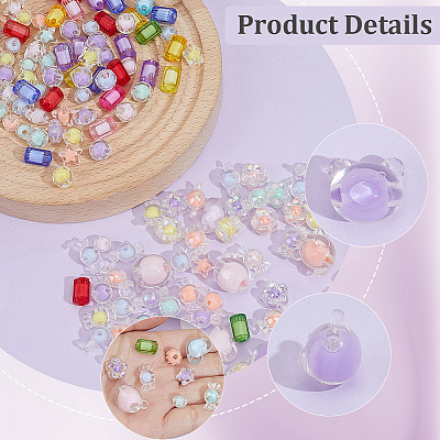 420Pcs 9 Styles Transparent Acrylic Beads TACR-PA0001-33-1