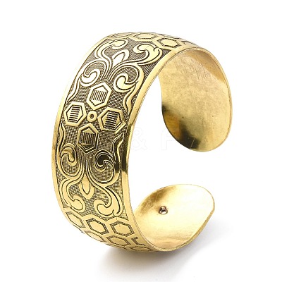 Alloy Wide Open Cuff Bangle for Women BJEW-G662-01B-AG-1