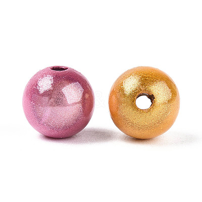 Spray Painted Acrylic Beads X-MACR-Q154-8mm-M-1