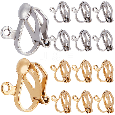 80Pcs 2 Colors 304 Stainless Steel Clip-on Earring Findings STAS-SP0001-24-1