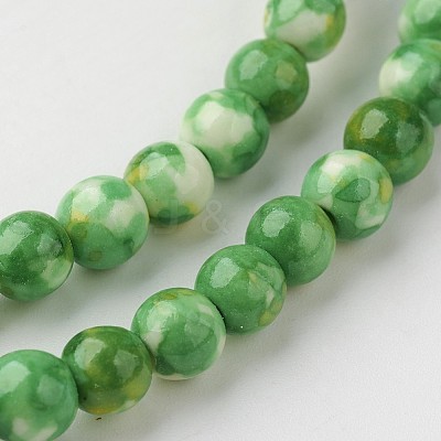 Natural Ocean White Jade Bead Strands G-G916-6mm-02-1