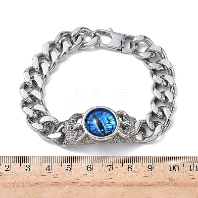 Eye 201/304 Stainless Steel Link Bracelets BJEW-F522-02P-01-1