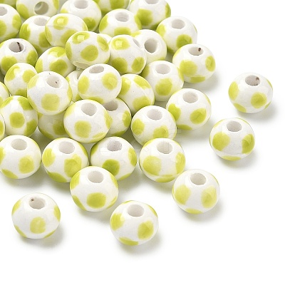 Handmade Porcelain European Beads PORC-C009-01G-1
