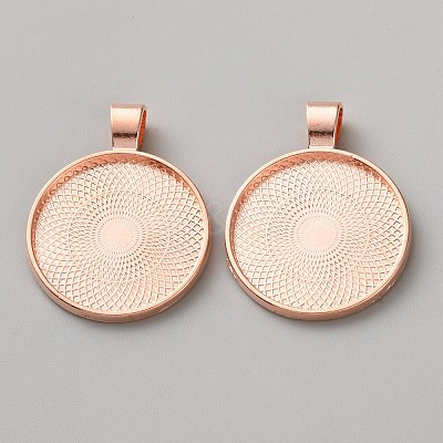 Zinc Alloy Pendant Cabochon Settings FIND-WH0365-028RG-1