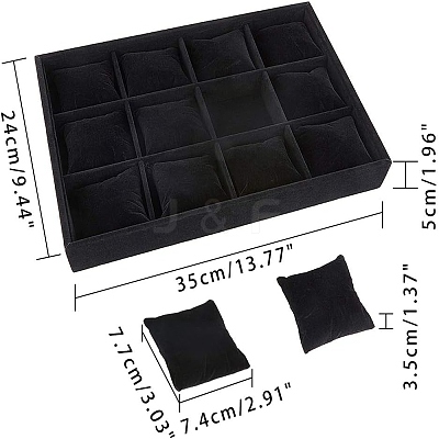 Velours Wooden Bracelet/Bangle/Watch Displays BDIS-WH0003-01-1