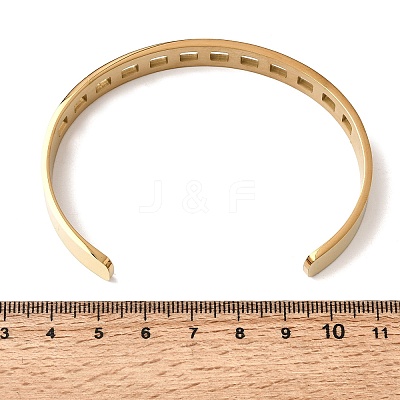 304 Stainless Steel Cutout Cuff Bangles for Women BJEW-H644-11G-1