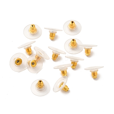 Brass Bullet Clutch Earring Backs KK-I057-G-1