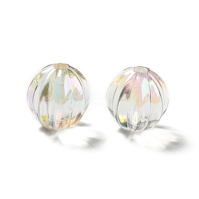 Two Tone UV Plating Rainbow Iridescent Acrylic Beads TACR-D010-05E-1