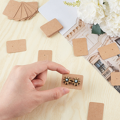 300Pcs Paper Jewelry Earring Display Cards with Hanging Hole CDIS-SP0001-05B-1
