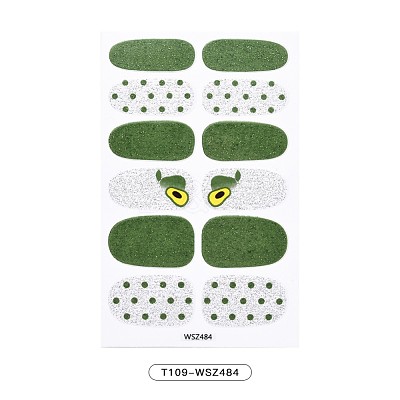 Avocados & Strawberries & Flowers Full Cover Nail Art Stickers MRMJ-T109-WSZ484-1
