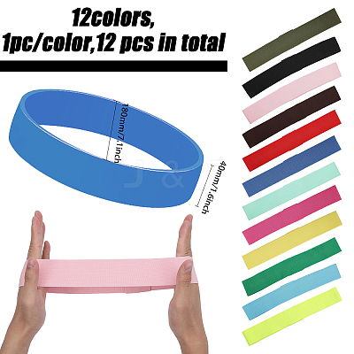 12Pcs 12 Colors Rubber String Hat Band FIND-CA0008-47-1