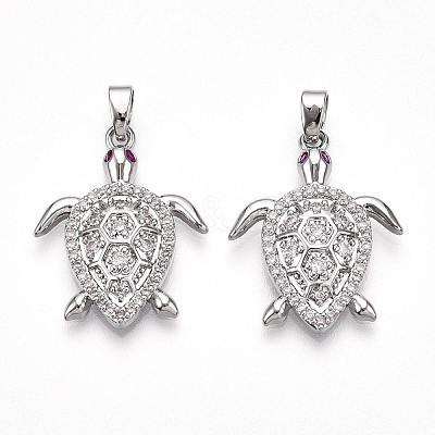 Brass Micro Pave Cubic Zirconia Pendants KK-N257-05P-1