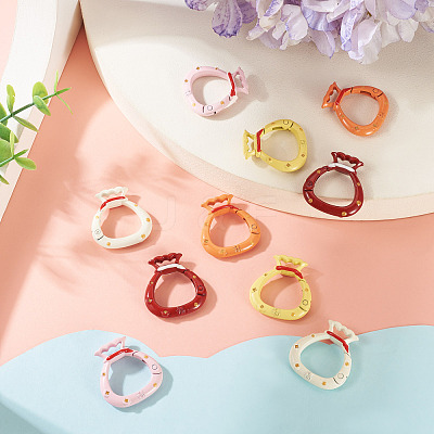 10Pcs 5 Colors Alloy Spring Gate Rings FIND-TA0008-59B-1