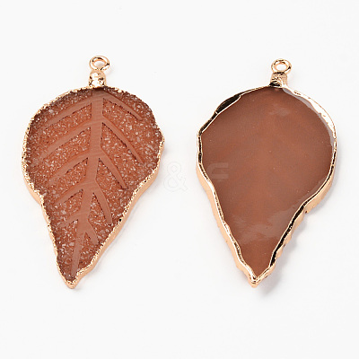 Electroplate Druzy Resin Big Pendants RESI-S366-22-1